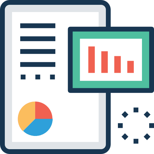 Analytics seo and web business bar chart icon