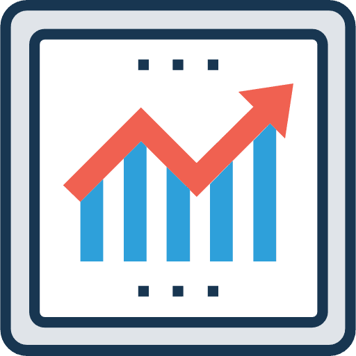 Analytics stats bar chart profits icon