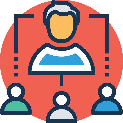 Hierarchical structure networking business team icon