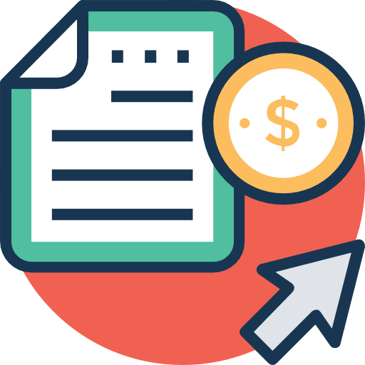 Online banking document cursor file icon