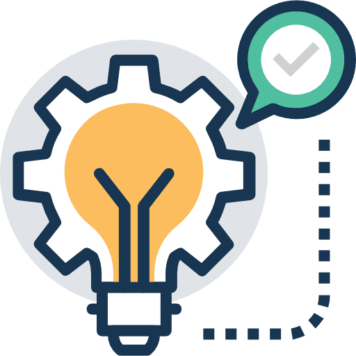 Idea bulb implement production icon