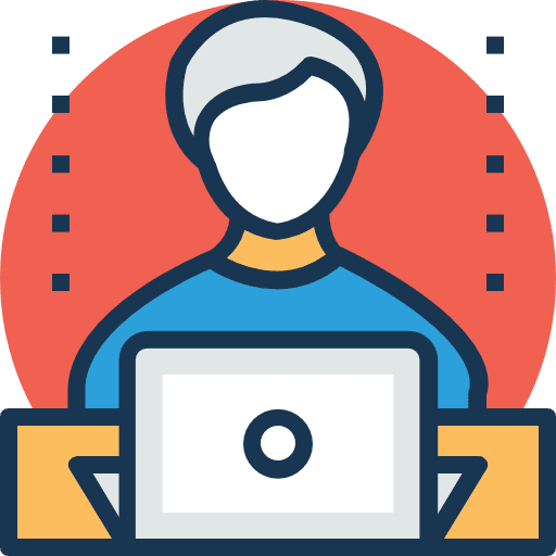 Employee worker laptop employee icon