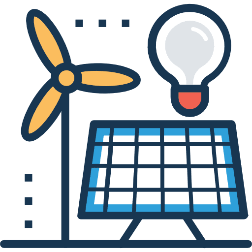 Solar panel ecological industry architecture and city icon