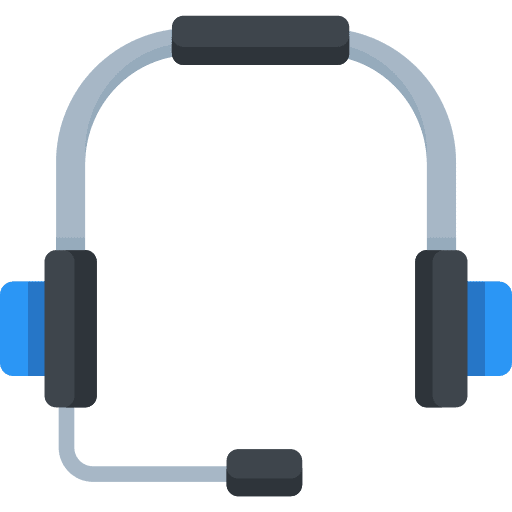 Headphones music and multimedia microphone support icon