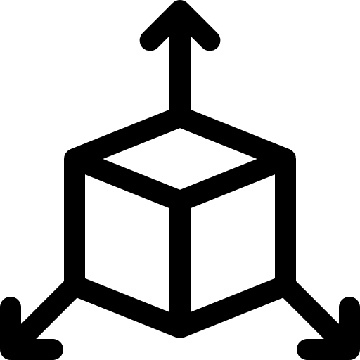 Cube shapes expanding miscellaneous icon