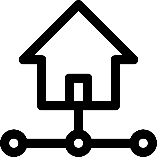 Home network connection technology icon