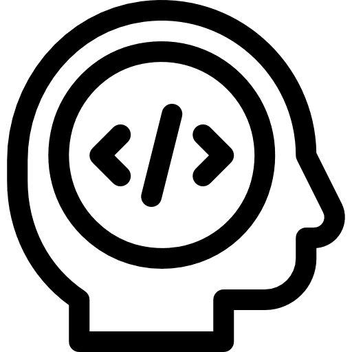 Programmer programming thought seo and web icon