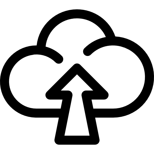 Upload cloud computing computer direction icon
