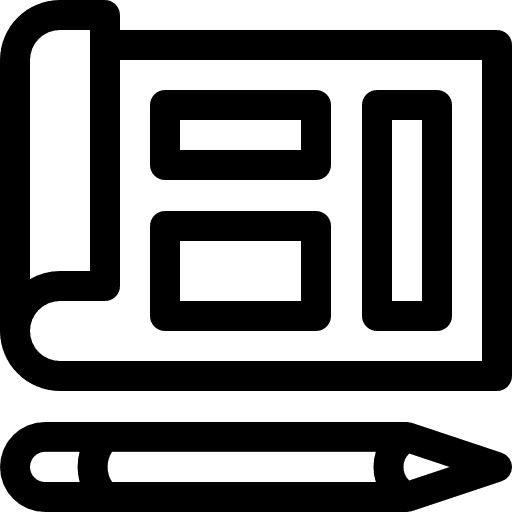 Blueprint map plant architecture and city icon