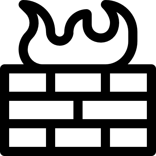 Firewall seo and web firewall flame icon