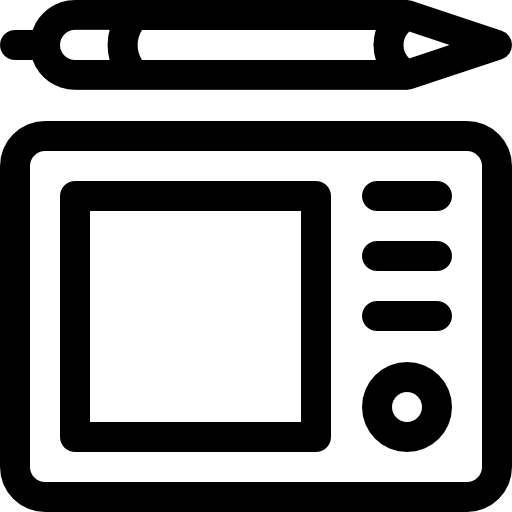 Graphic tablet interface art and design tablet icon