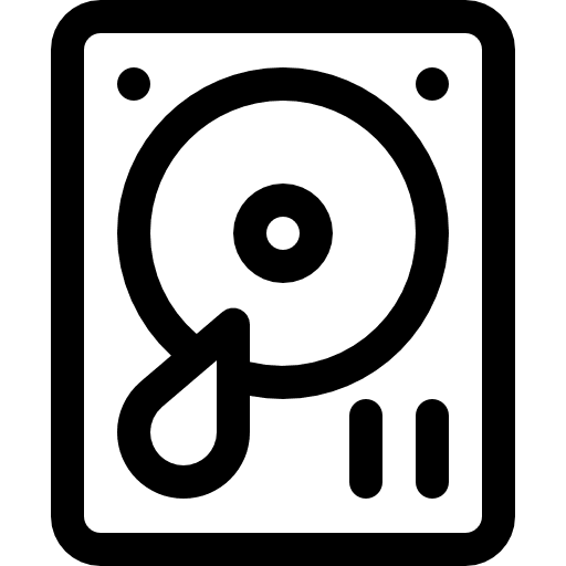 Hard drive music and multimedia hard drive player icon