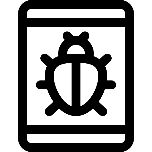 Bug virus touch screen cellphone icon