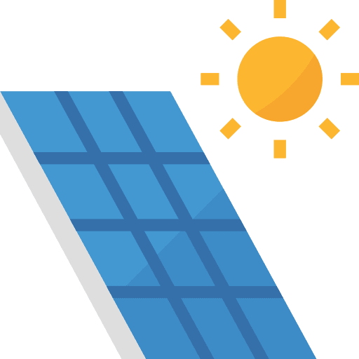 Solar panel architecture and city power solar energy icon