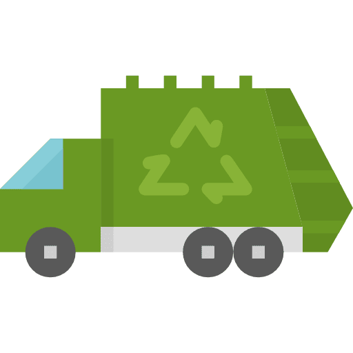 Garbage truck vehicle automobile trash icon