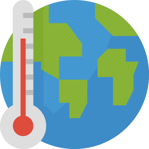 Global warming ecology and environment thermometer temperature icon