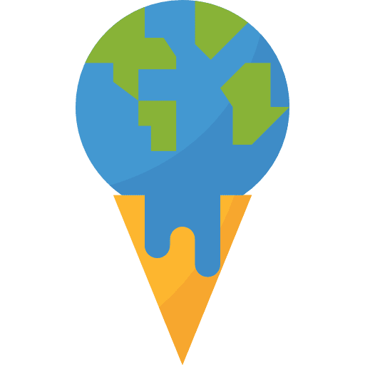 Global warming nature ice cream world grid icon