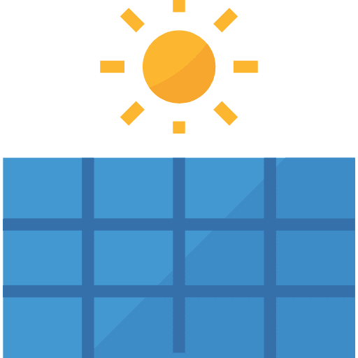 Solar panel ecological renewable energy power icon