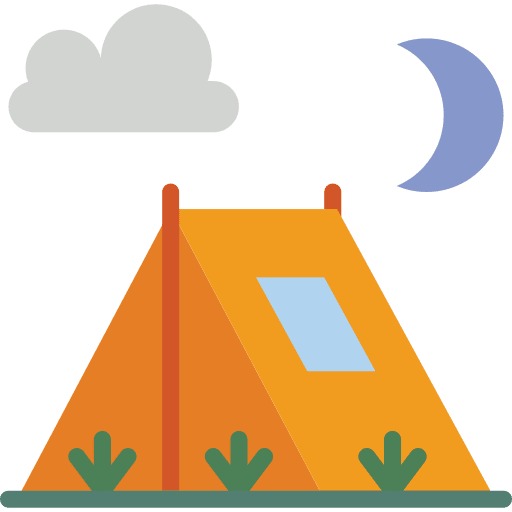 Tent fireplace nature tent icon