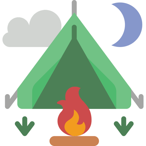 Tent tent fire fireplace icon