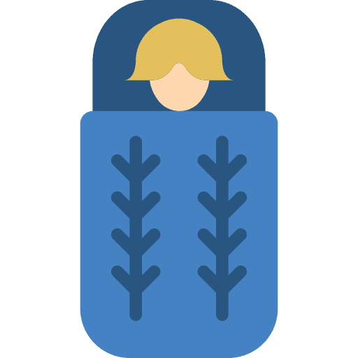 Sleeping bag travel camping sleeping bag icon