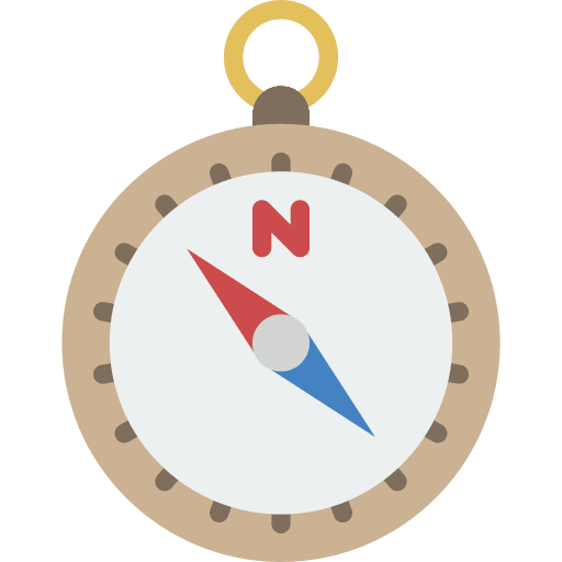 Compass interface compass tools and utensils icon