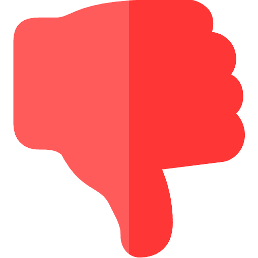 Dislike against hands and gestures disadvantage icon
