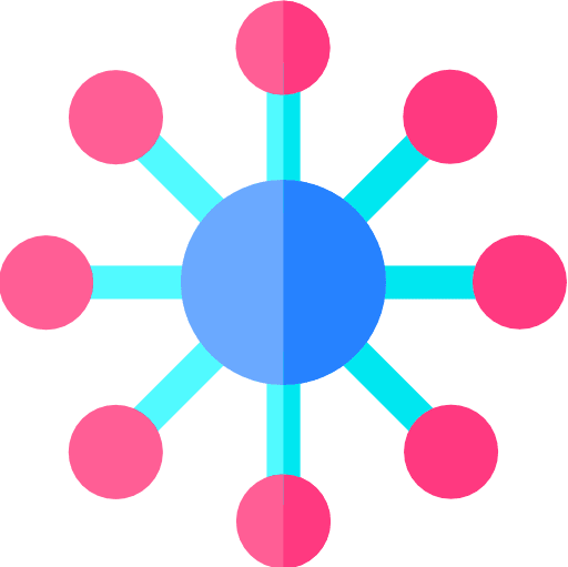 Network channel social network circles icon