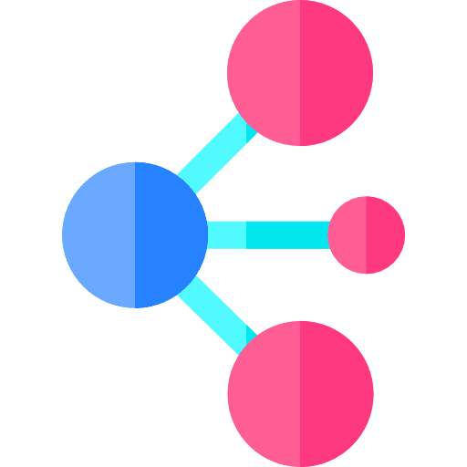 Network connector circles networking icon