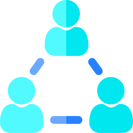 Network members working sharing icon