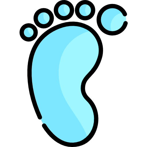 Footprint kid and baby baby birthday and party icon