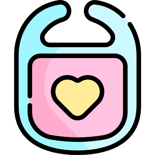 Bib kid and baby children baby bib icon