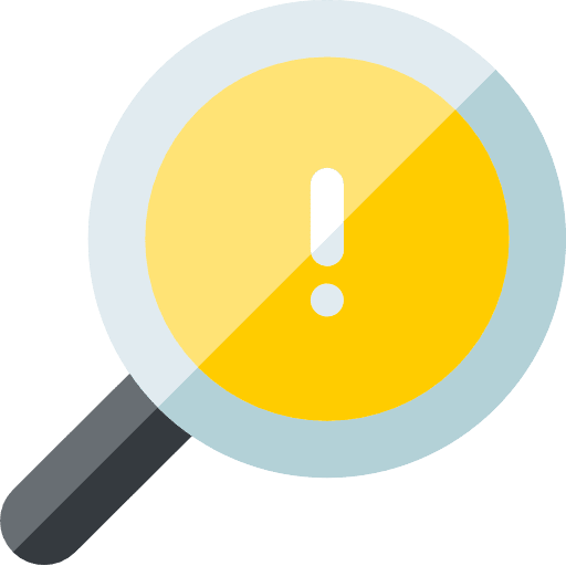 Problem searching exception error icon