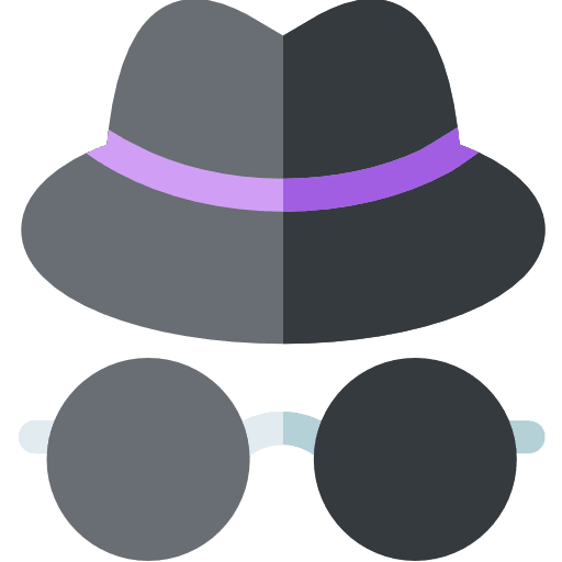 Spy job glasses security icon