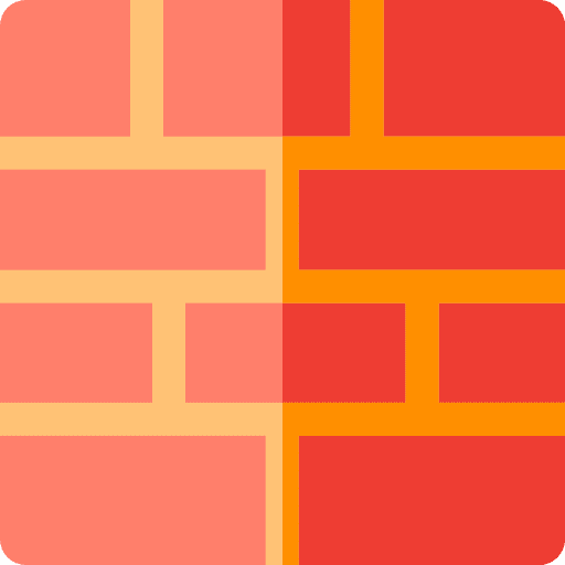 Firewall fire flame security icon
