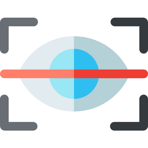 Eye scan electronics security shapes and symbols icon