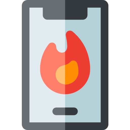 Fire mobile phone alert technology icon