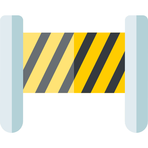 Roadblock signaling highway security icon