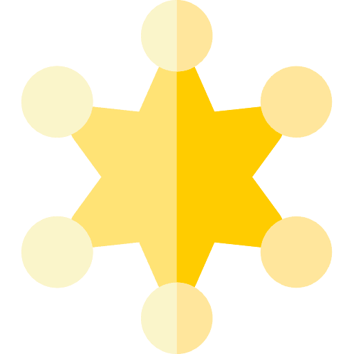 Sheriff star badge shapes and symbols icon