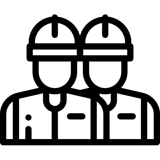 Engineer contractor team coworkers icon