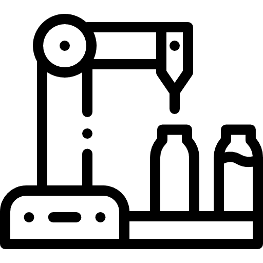 Industrial robotic arm industrial electronics icon