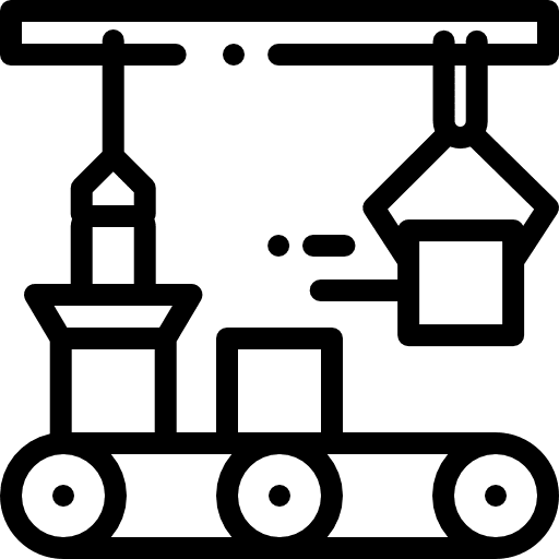 Mass production industry boxes shipping and delivery icon