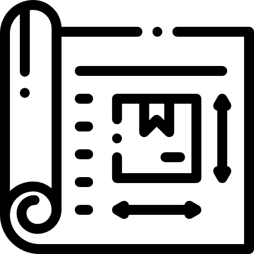 Product box measurement delivery icon