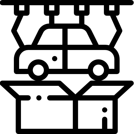 Production conveyor finish box icon