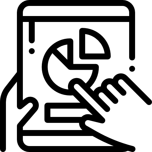 Technology pie chart statistics stats icon