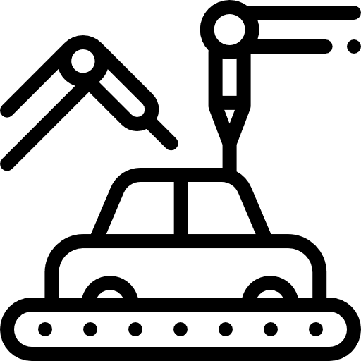 Manufacturing transportation vehicle industry icon