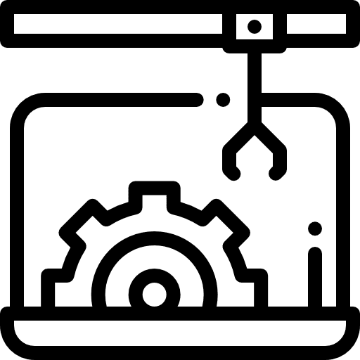 Technology hook laptop mechanic icon