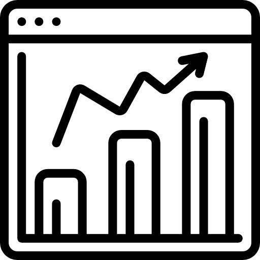 Analytics communications seo and web business icon