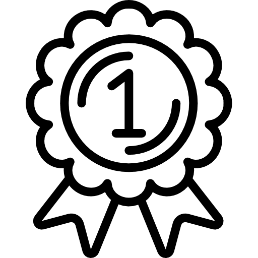 Medal certification quality communications icon