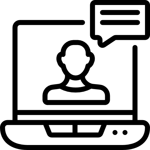 Chat video teleconference business and finance icon